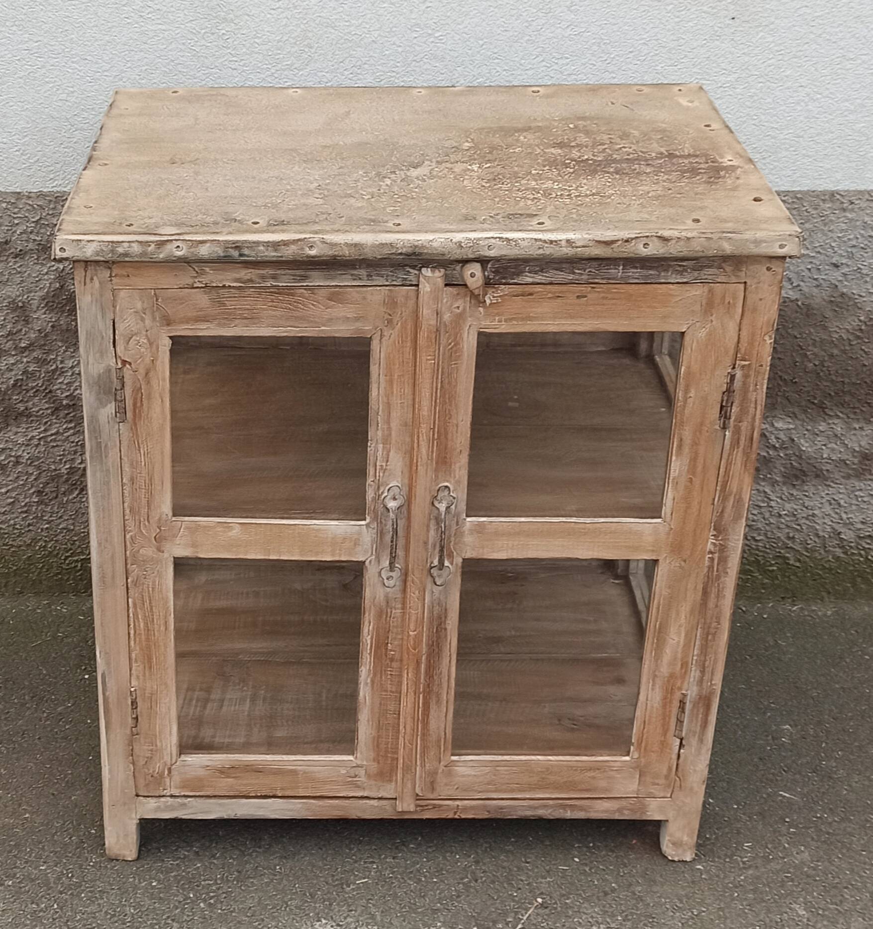 Cream white wooden display case