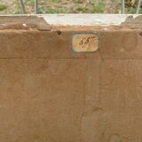 Beveled wall mirror with engravings 40s-50s