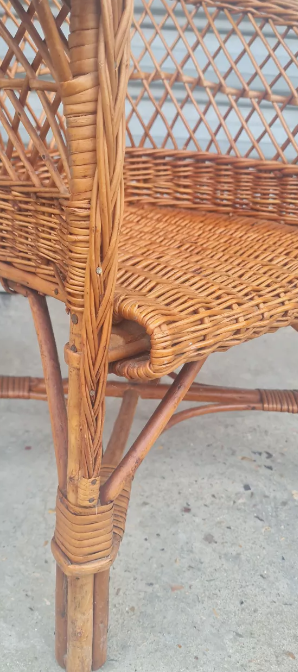 Children's chair in rattan and wicker