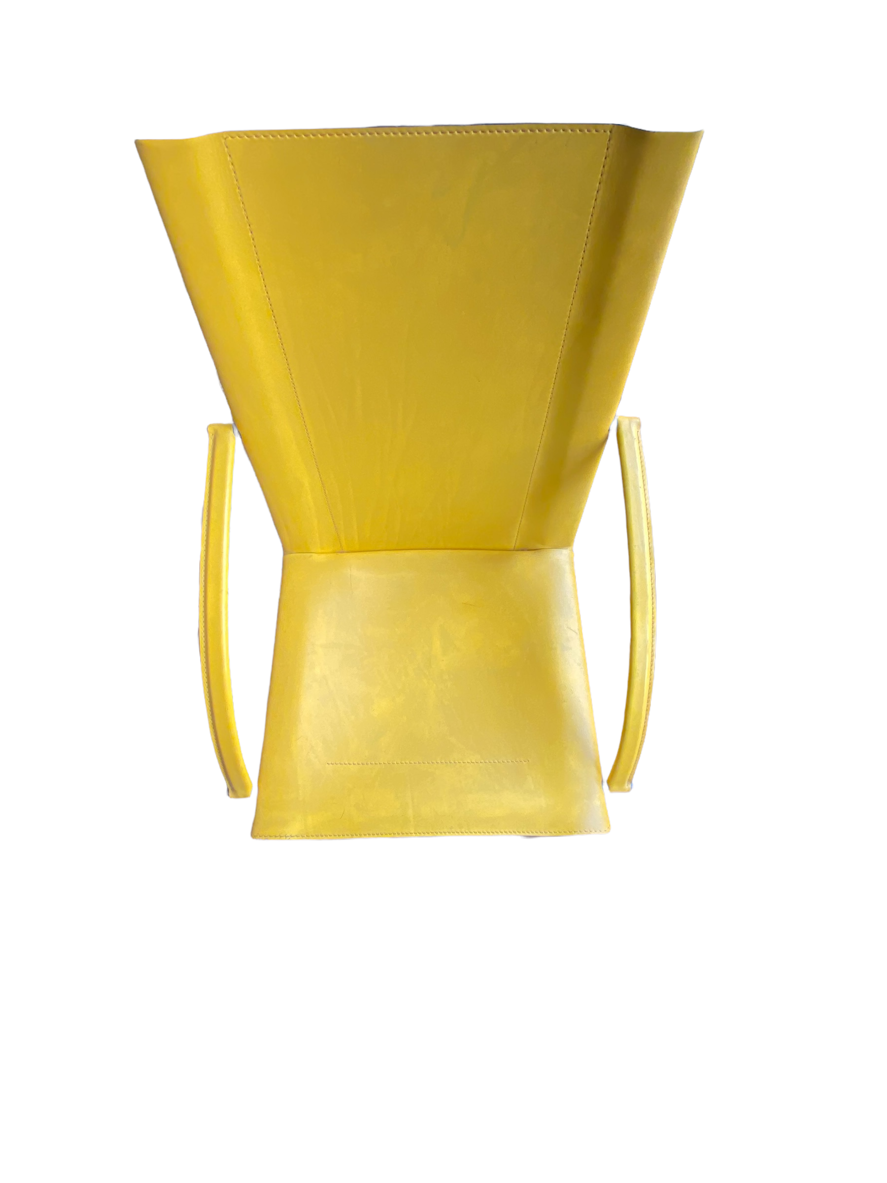 Coral armchair in yellow leather by Matteo Grassi from the 1970s.