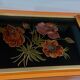 Art deco style wood and brass serving tray
