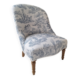 Blue toile de Jouy toad armchair