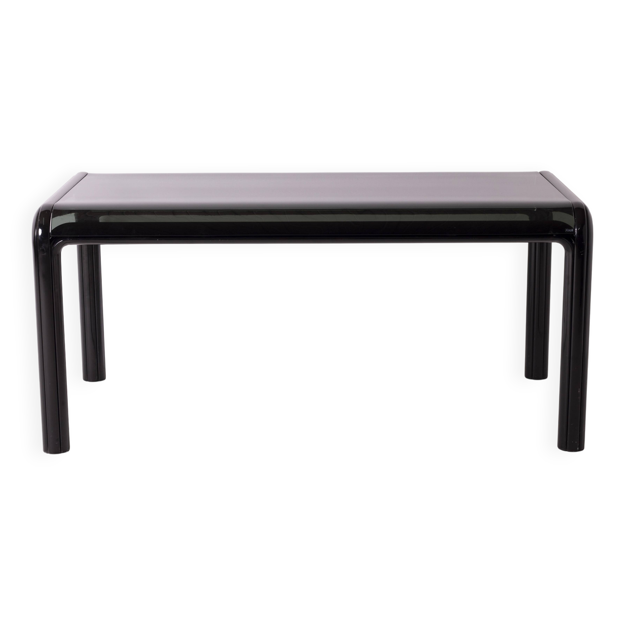 Orsay dining table by Gae Aulenti for Knoll in aluminum and tempered glass