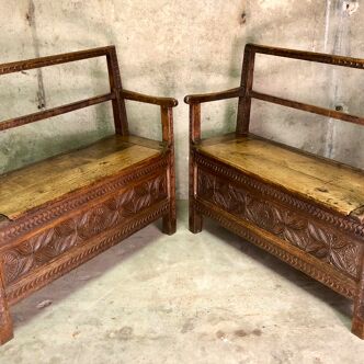 Pair of chest benches from Brittany