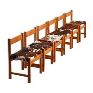 Série de 6 chaises en - peau