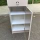 Narrow vintage beige bathroom cabinet 1970s