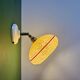 Vintage wall lamp with yellow clichy glass shade and red trim