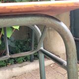 Vintage 60s school table in wood and metal