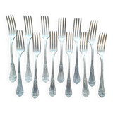 Set of silver metal forks
