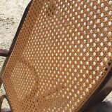 Rocking chair wood and canage seventies