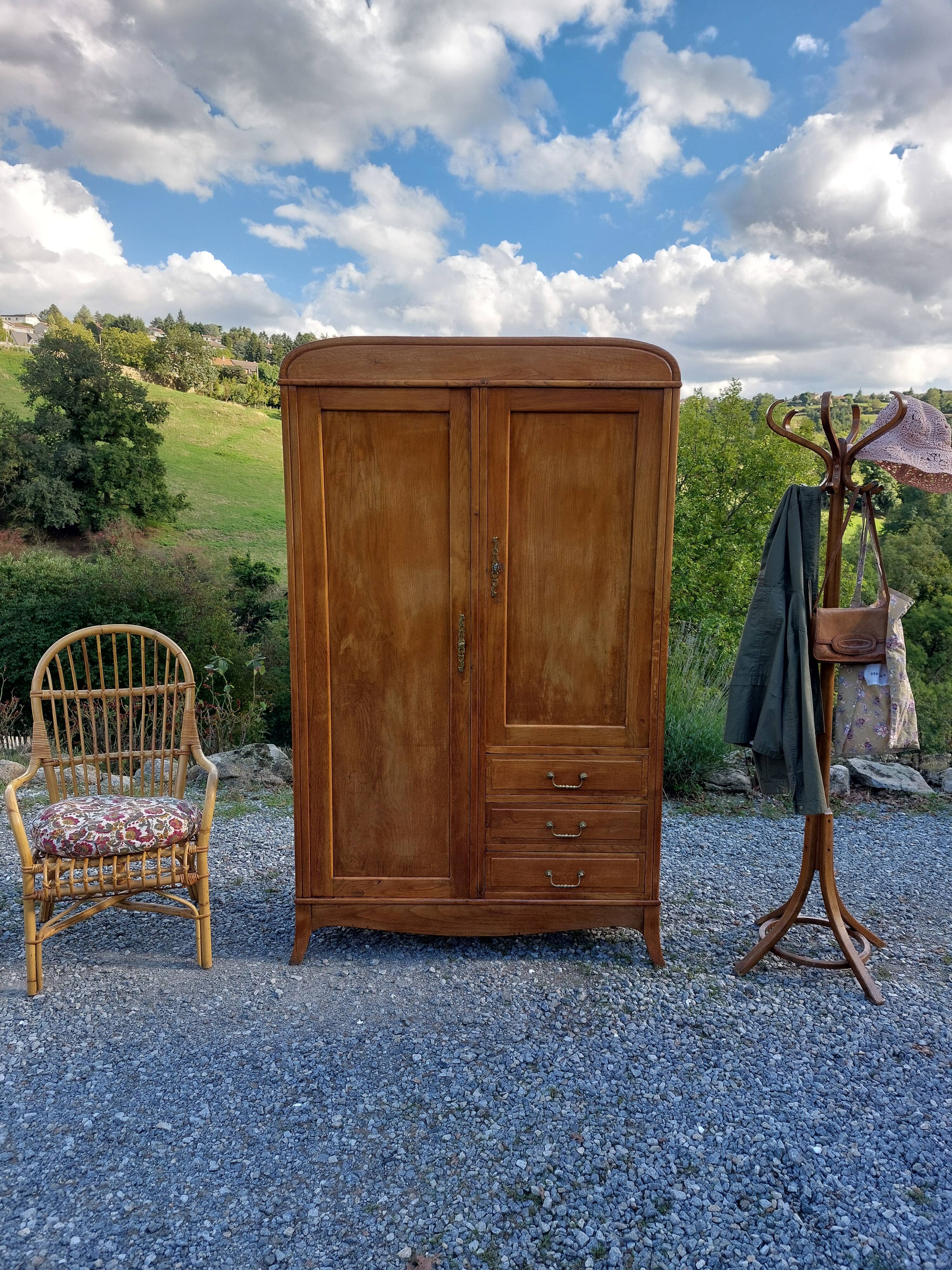 Parisian wardrobe, triple function (wardrobe, chest of drawers, cupboard), 1940s.