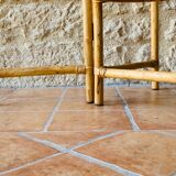 Vintage folding plant holder in bamboo and rattan, circa 1970's