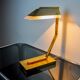 Geometric art deco lamp, brass and smoked glass, Spain, 1970