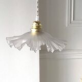 Ruffled glass pendant light
