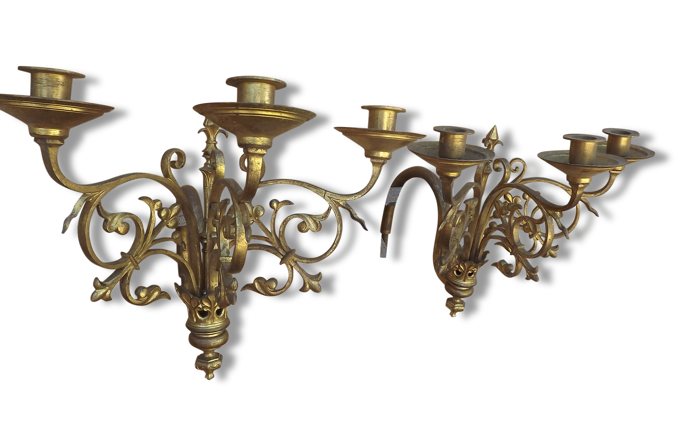 Pair of copper and brass 19 eme