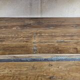 Textile workshop console in teak and wrought iron