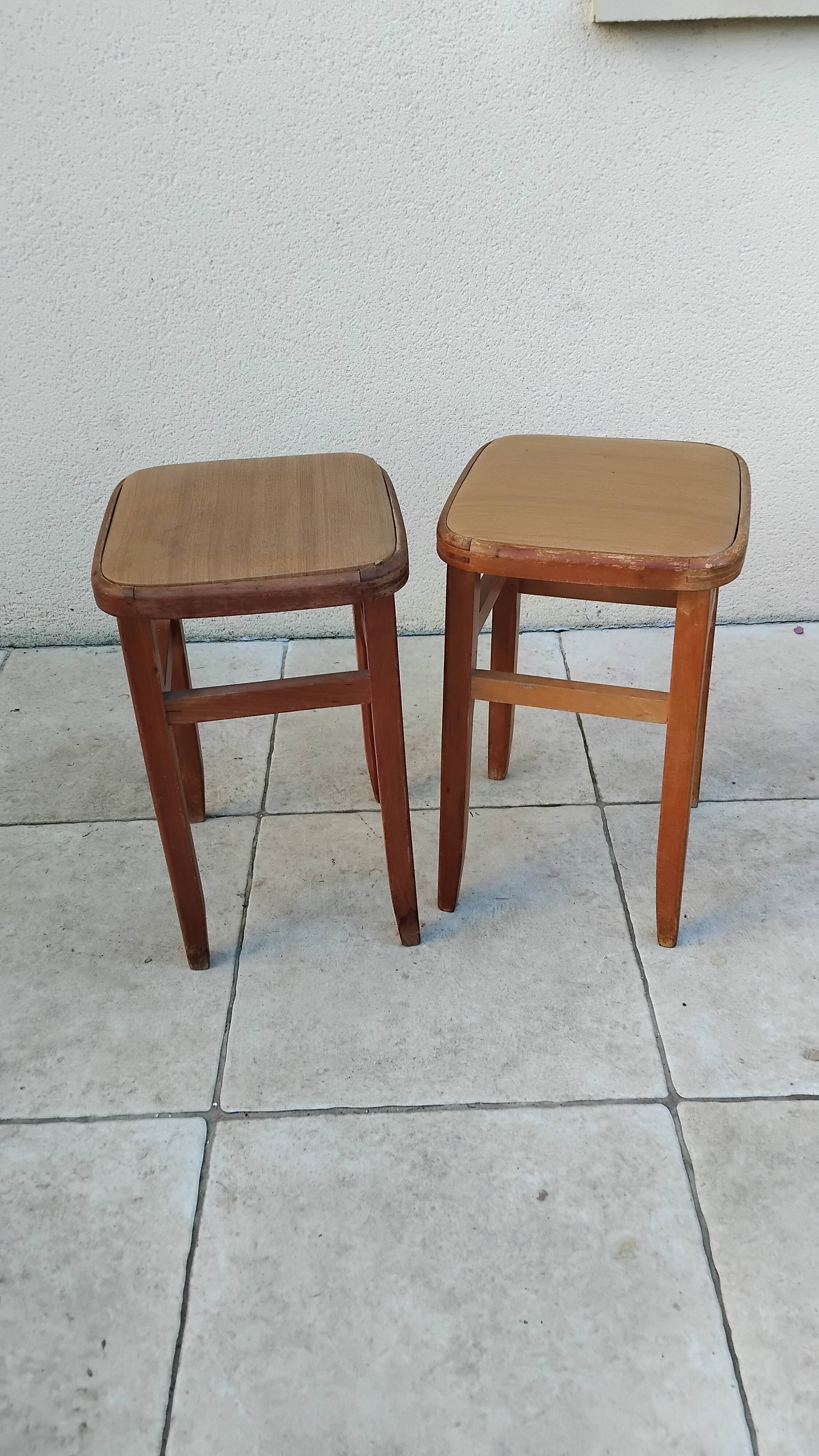 Pair of vintage bistro stools made in Romania