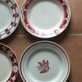 4 different plate plates on earthenware