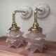 Pair of pink Art Deco wall sconces