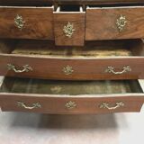 Louis XV curved chest of drawers in solid walnut Period 18th century