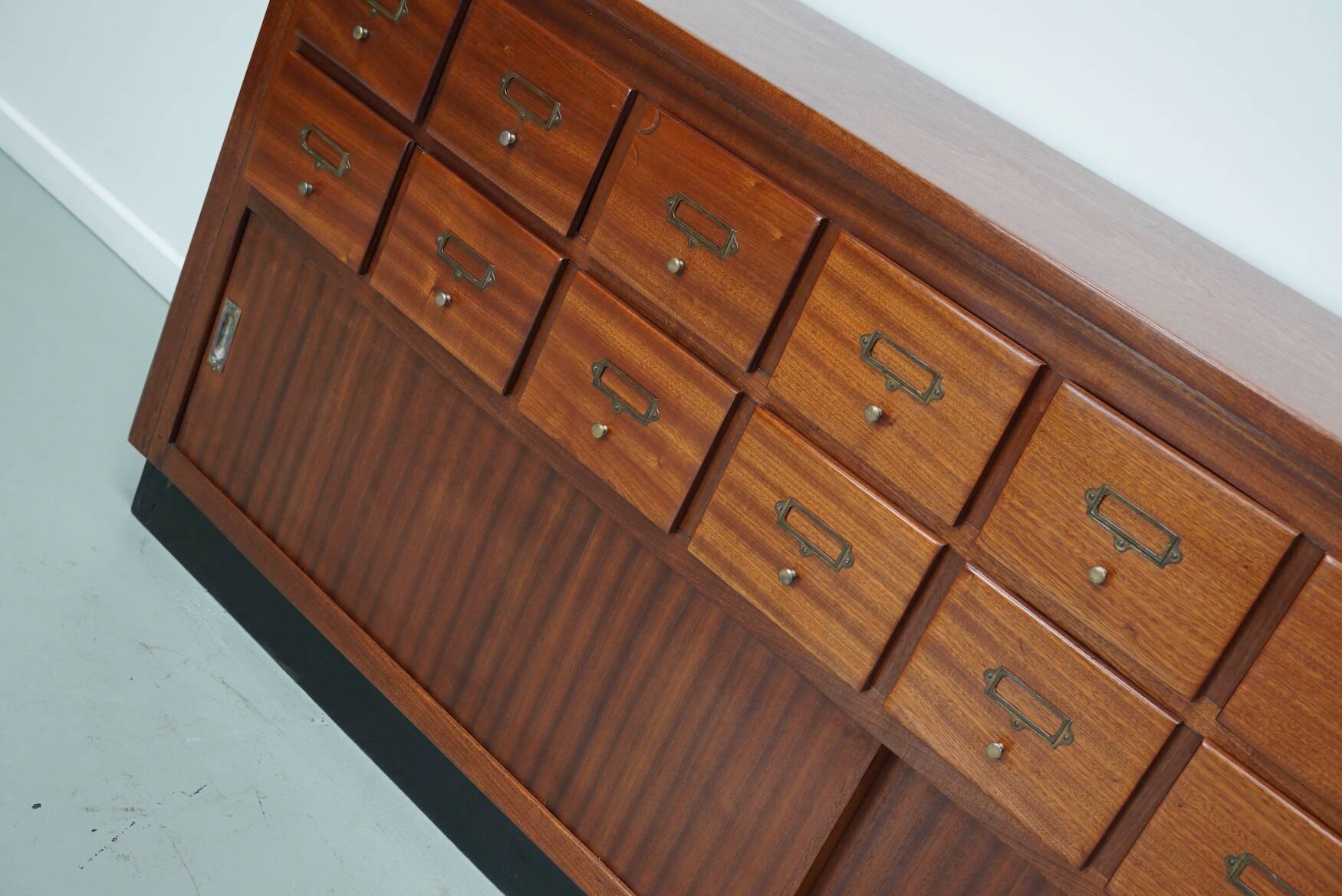 Vintage Mid-Century Dutch Hardwood Shop / Apothecary or Filing Cabinet