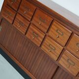 Vintage Mid-Century Dutch Hardwood Shop / Apothecary or Filing Cabinet