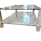 Table basse vintage en verre/acrylique « La Haye »