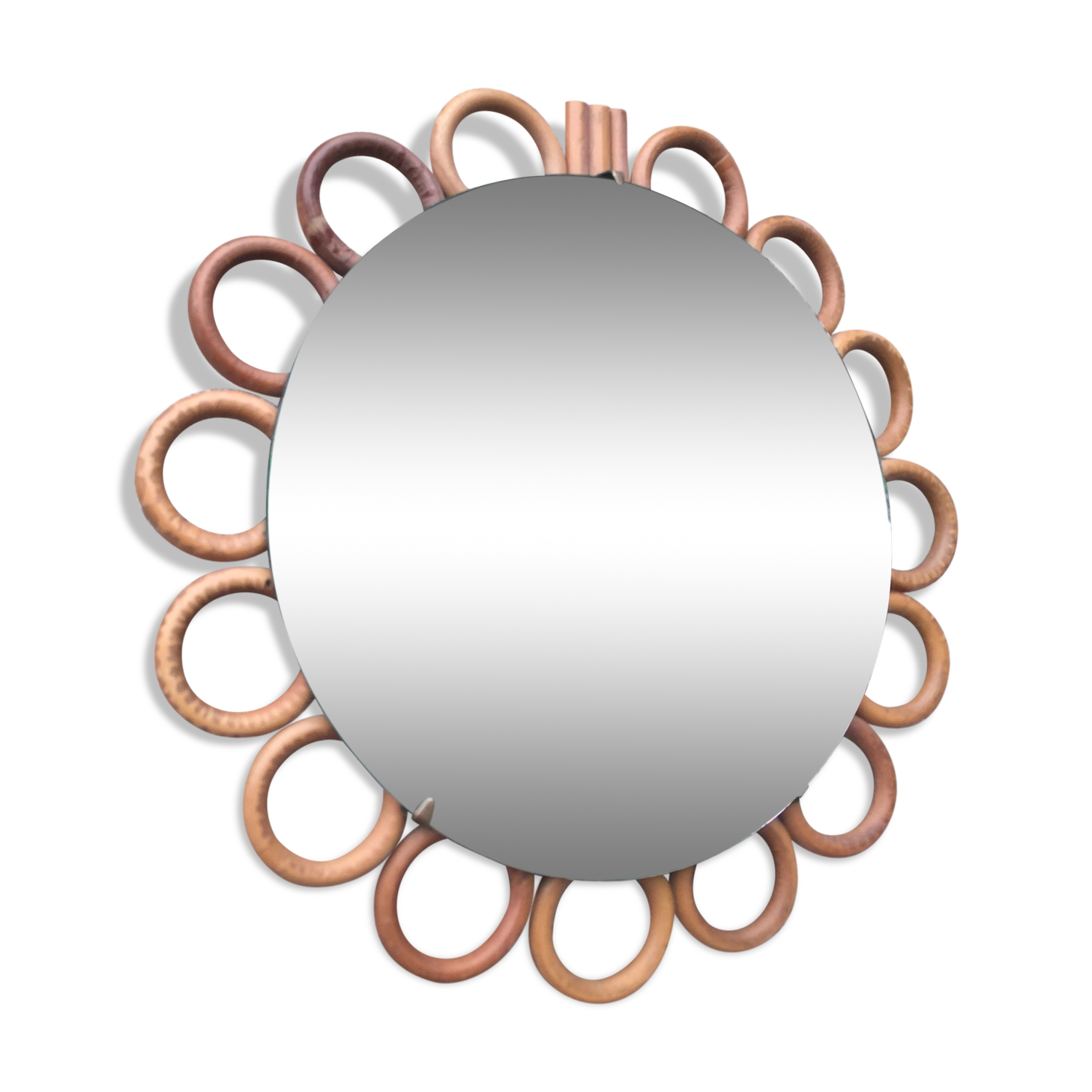 Mirror rattan 22x22cm