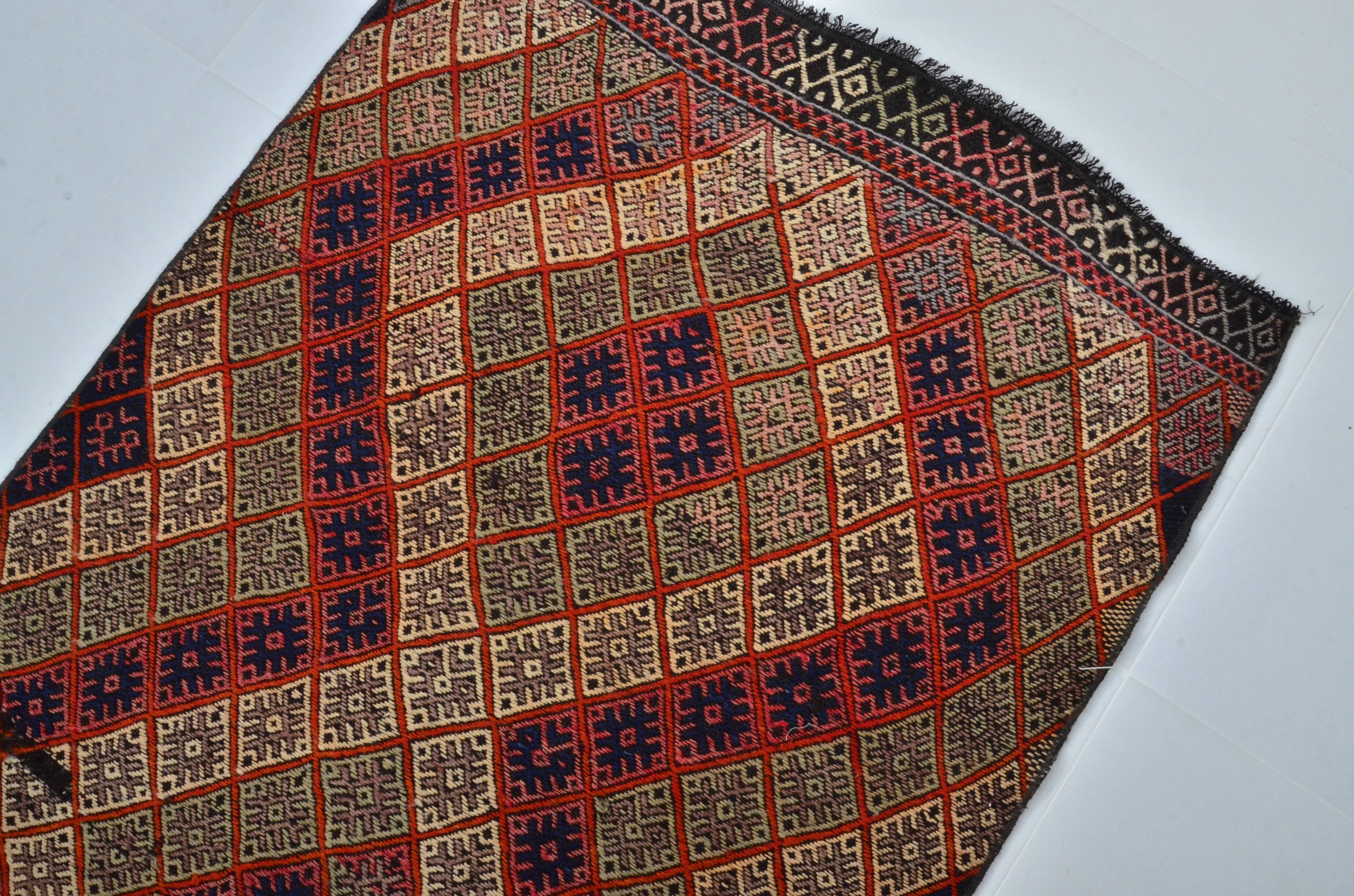 Geometric Anatolian Kurdish Kilim Rug sku 3394