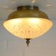 Vintage Art Deco Style Flush Mount Ceiling Light – Cut Glass & Brass.