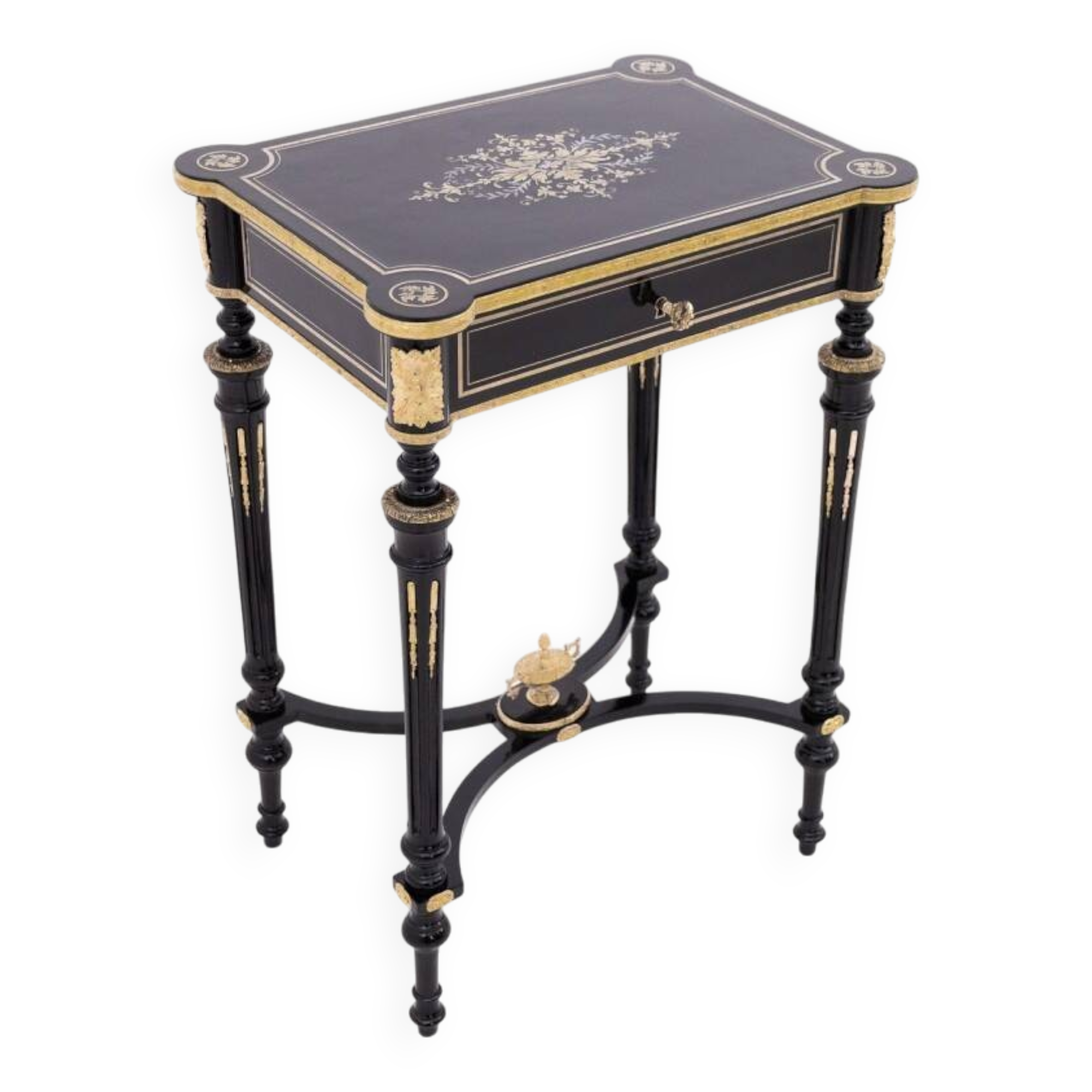 Stylish opening table, Napoleon style console, France.