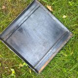 Art Deco mirror in chiseled wrought iron with beveled glass