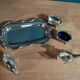 Set salt shaker Pepper boxes metal and swan glass dp 012336