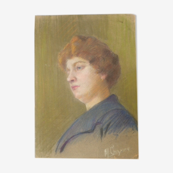 Vintage pastel portrait