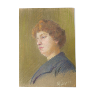 Vintage pastel portrait