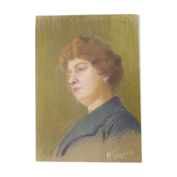Vintage pastel portrait