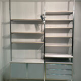 Modular library floor/ceiling buffet & chest of drawers