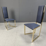 Vintage brass dining chairs set of 6 - 1970s