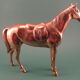 Animal statuette horse in solid brass
