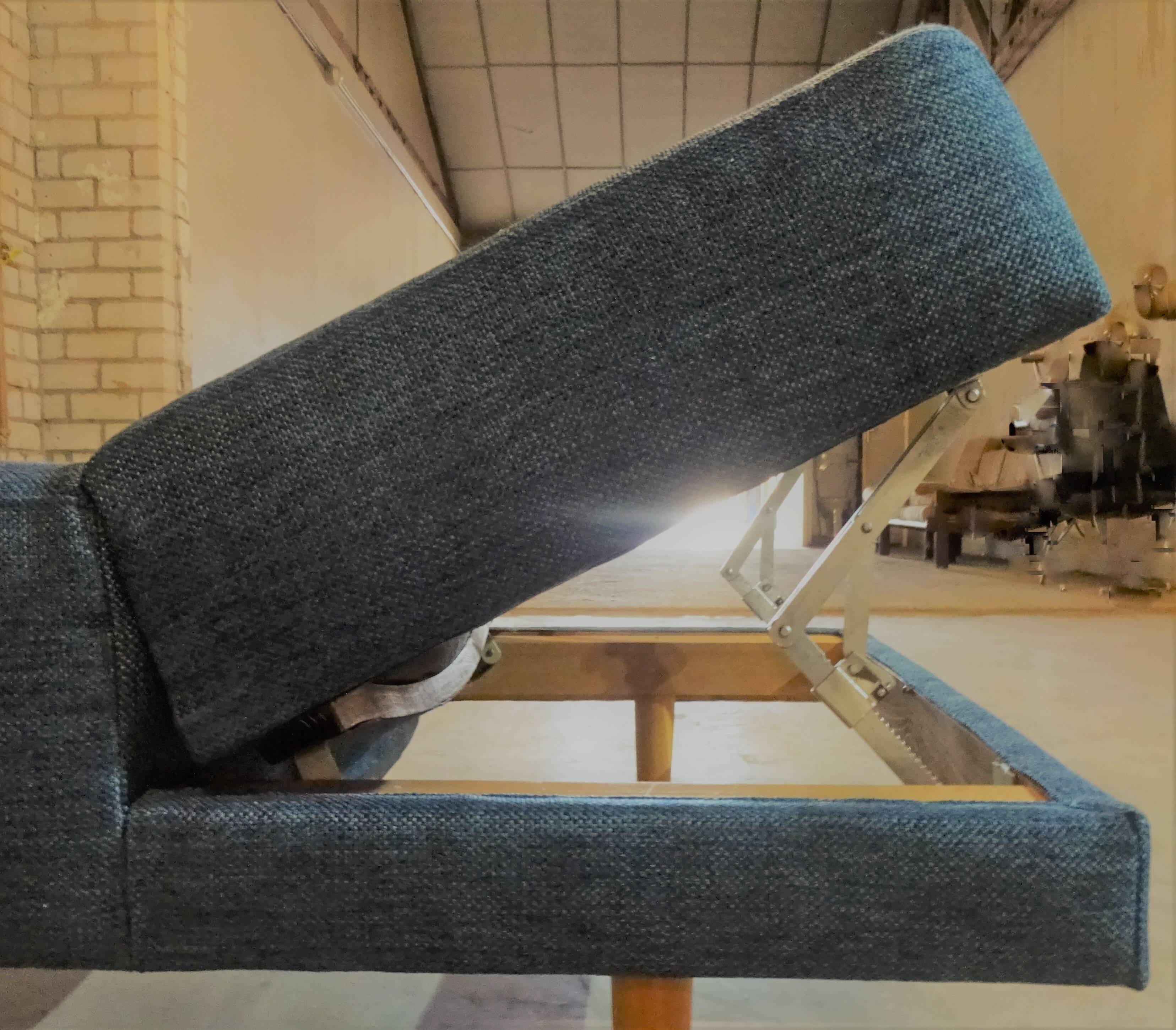 Rare multifunctional sofa/daybed with adjustable headrest 1960, restored