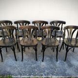 Series of eight bistro chairs