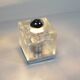 Set (2) of metal and ice glass 'cube' wall lights, Germany 1970s
