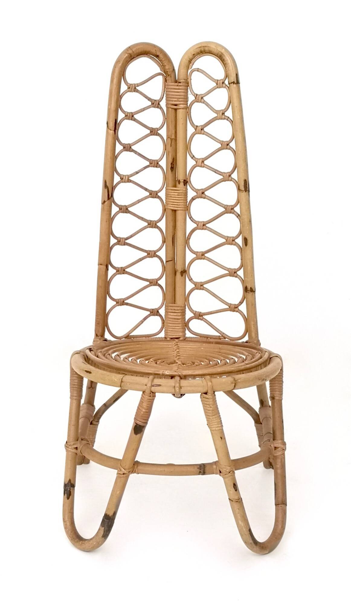 Ensemble de trois chaises de jardin en bambou, Italie