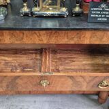 Empire-style chest of drawers with 4 drawers in light walnut, 19th century.