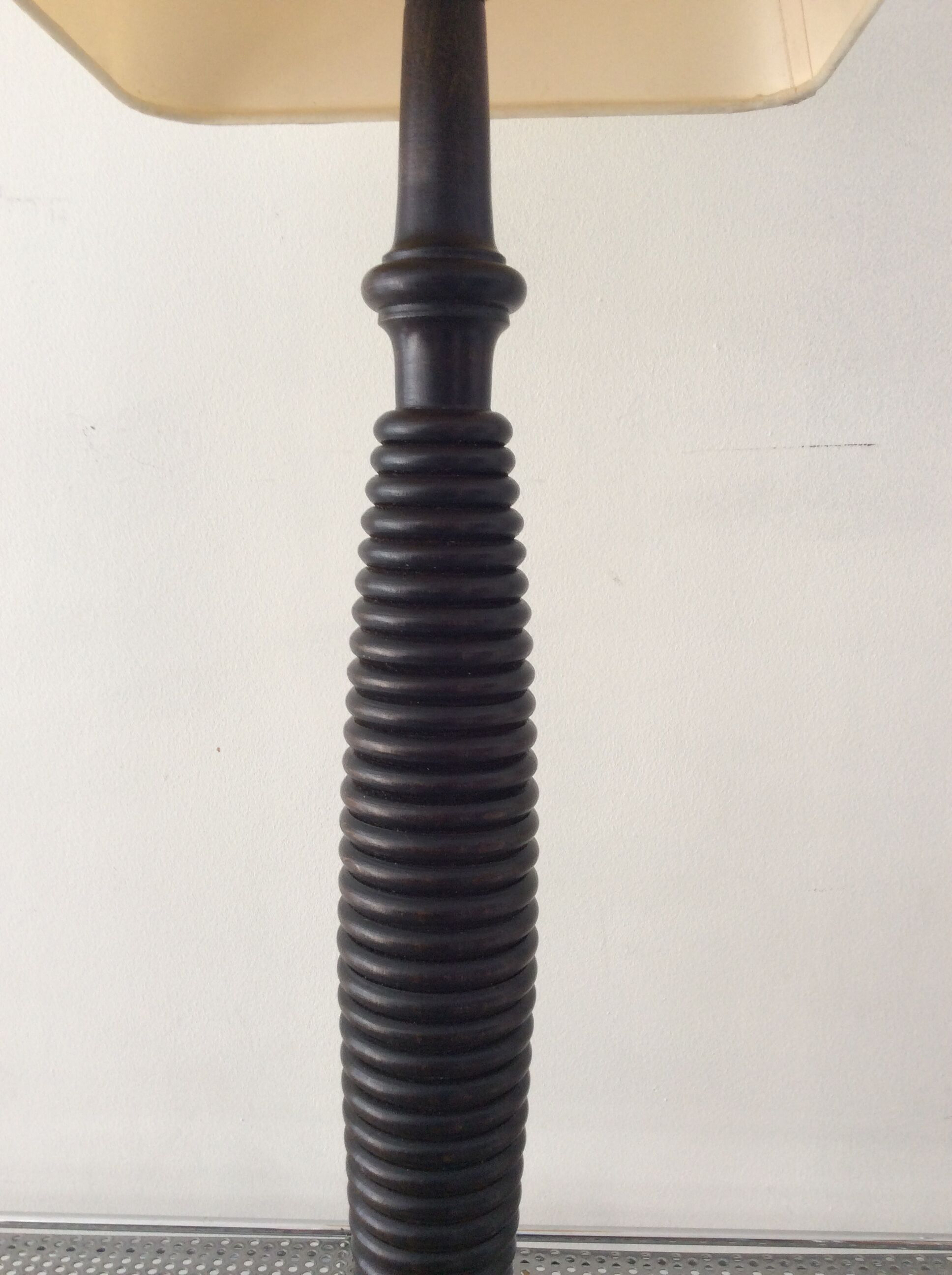 Large vintage lamp 70s wooden
