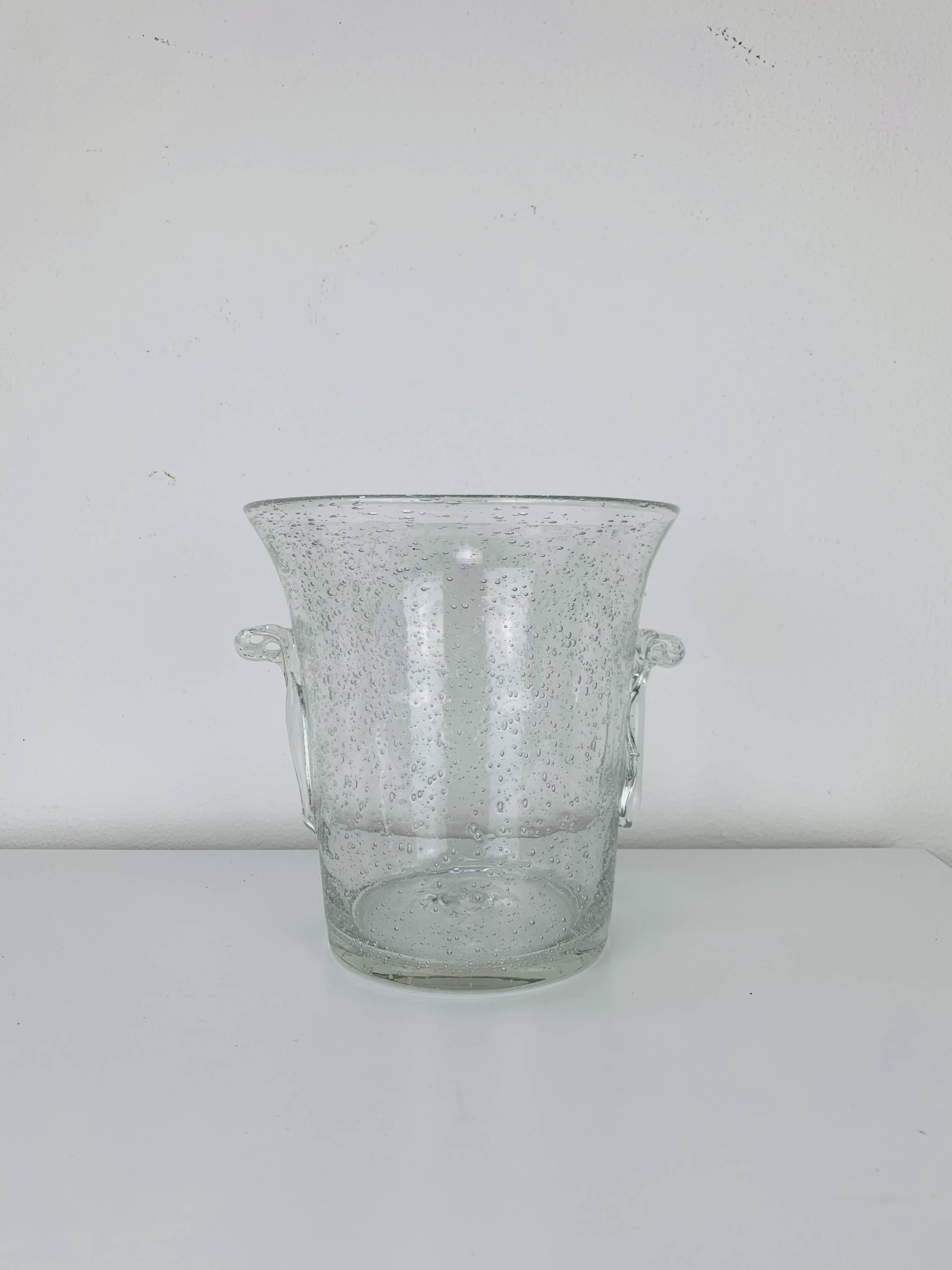 Vintage Biot bubble glass ice bucket