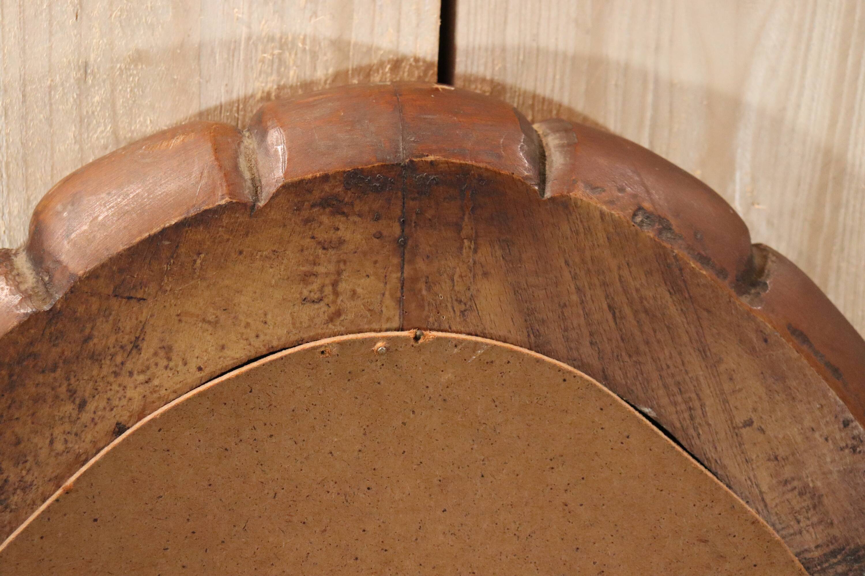 Large oval wooden mirror 1950