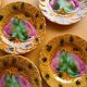 Set of 6 barbotine plates Digoin Sarreguemines from the 1950s-60s.