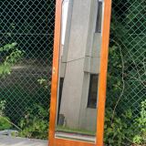 Vintage art deco concave wooden mirror 180cm