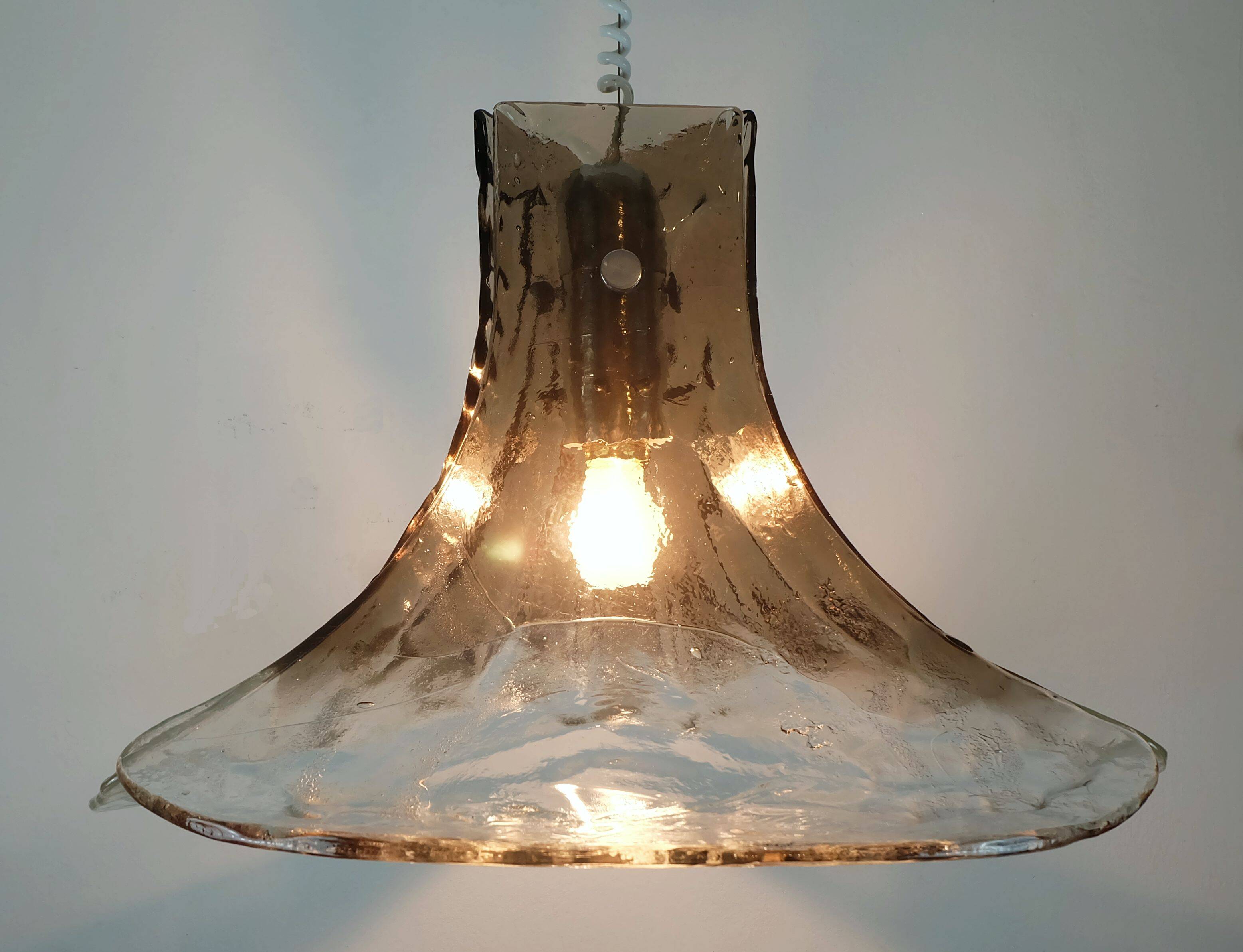 kalmar franken mid century CHANDELIER  ice glass